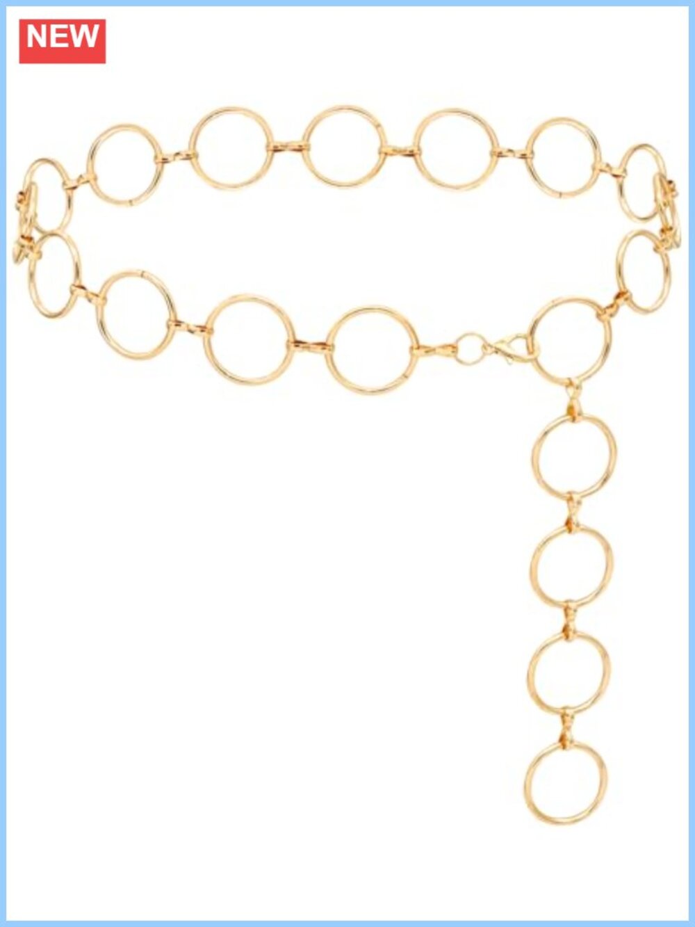 Metal Waist Chain Belt Chunky O-Ring Link for Dresses